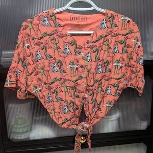 Universal Studios Button Down Monsters Top